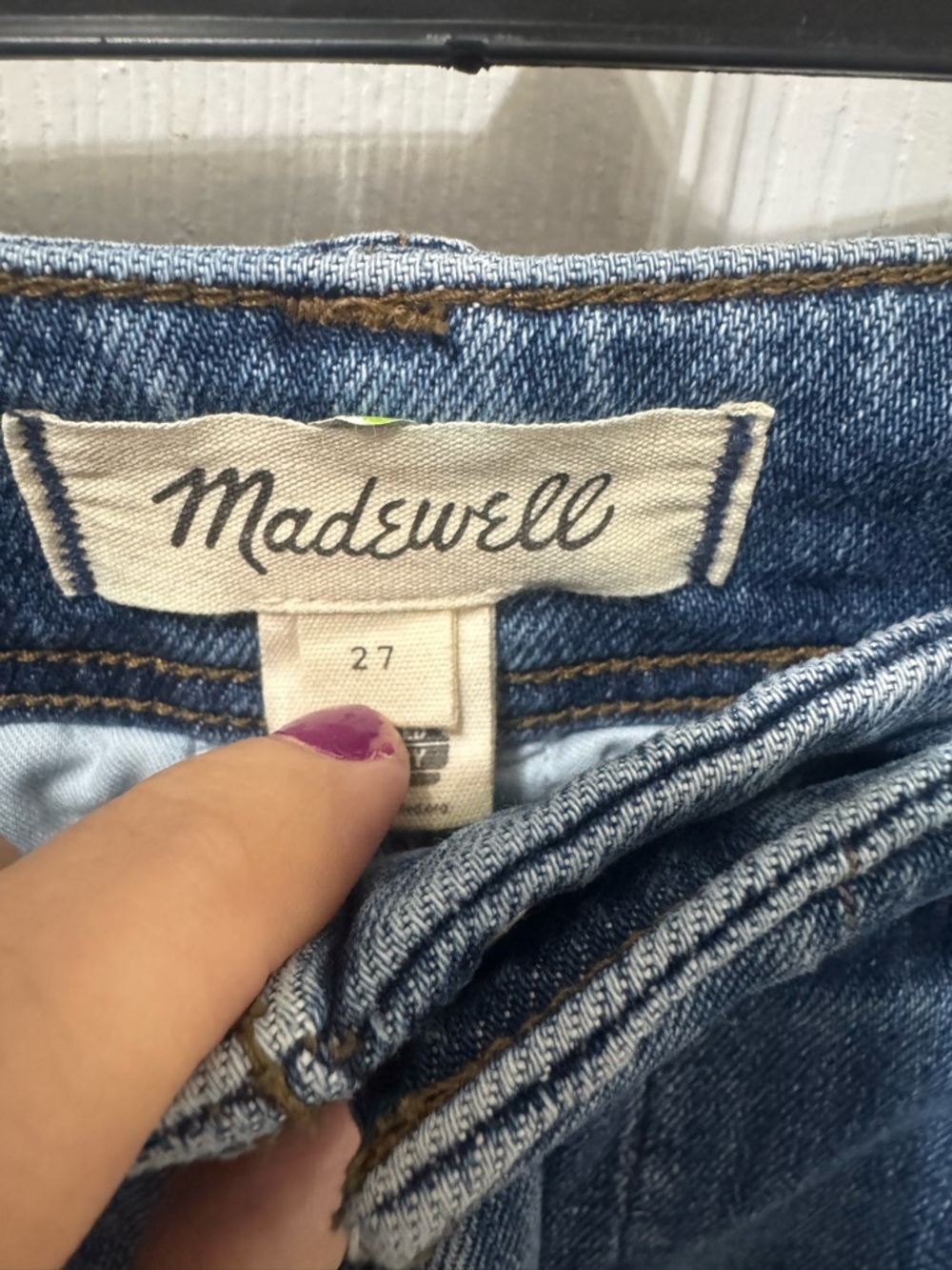 Madewell Curvy Tapered Denim Trousers Size 27 - Picture 4 of 5